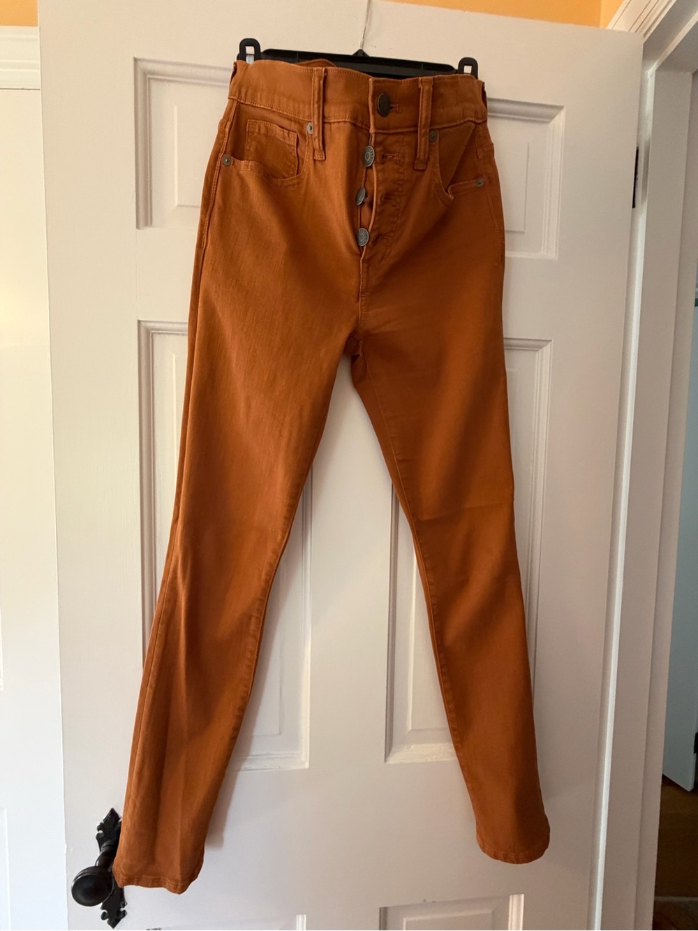 Madewell High-Rise Button-Fly Jeans in Burnt Orange